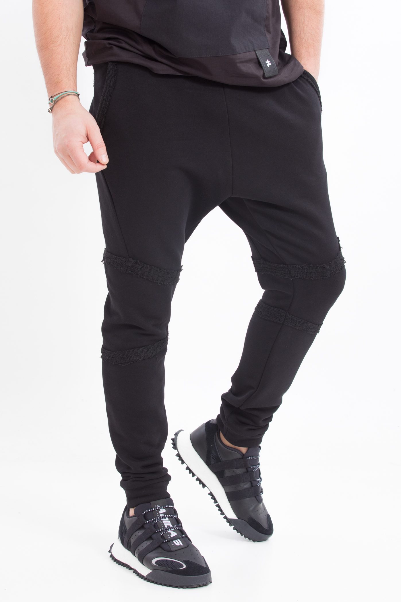 Pantaloni dark slim black cotton