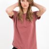 Tricou washed pink cotton