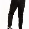 Blugi black textured denim Blugi black textured denim