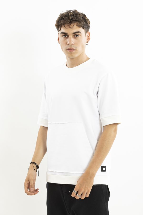 Tricou white simple oversize