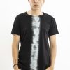 Tricou black faded with white