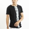Tricou black faded with white