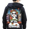 Girl with Roses denim custom jacket