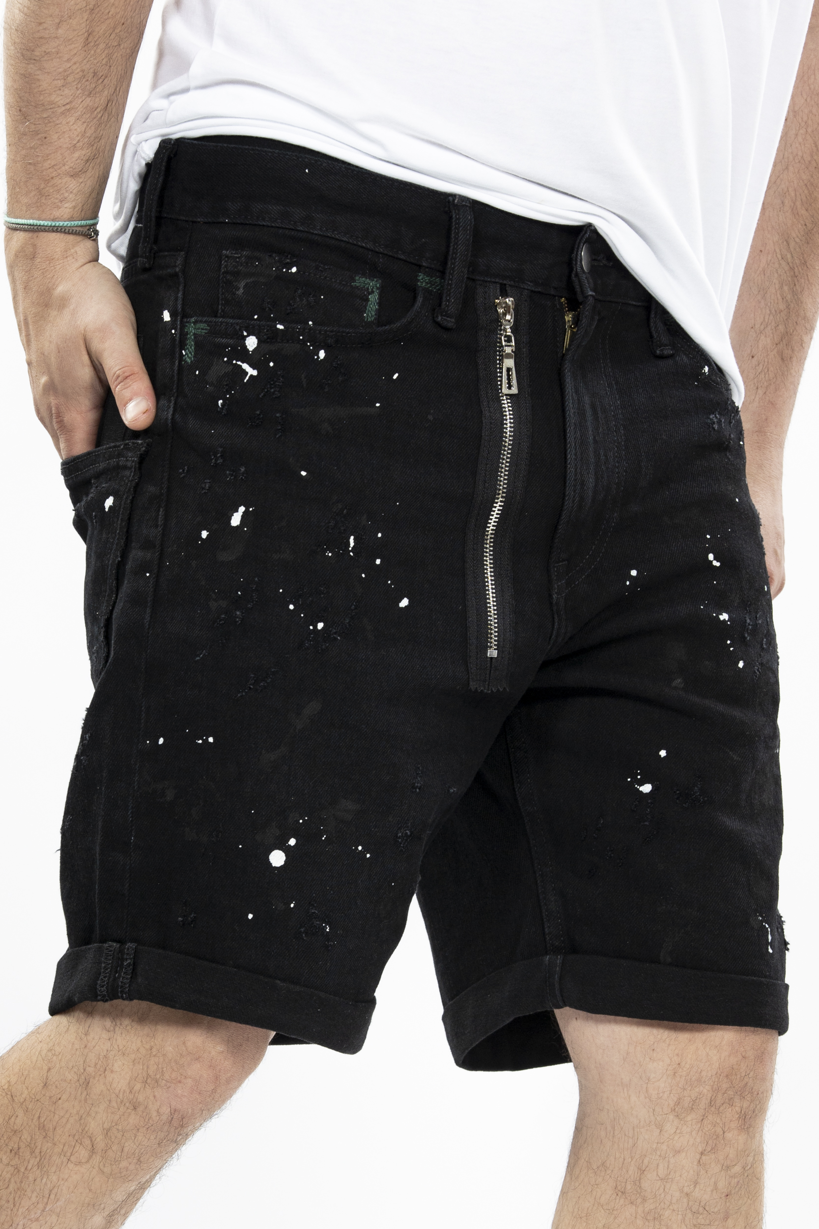 Blugi short black zipper Blugi short black zipper