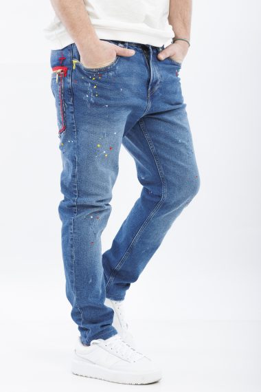 Tricou alb lejer art patch