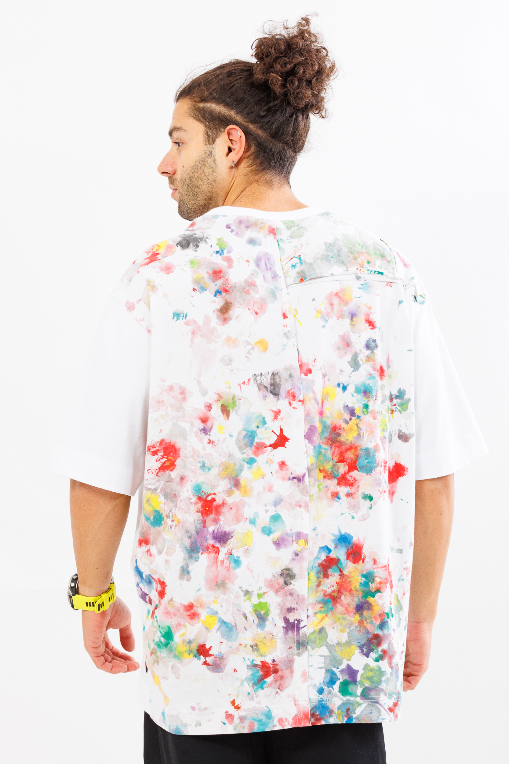 Tricou alb oversize street splash