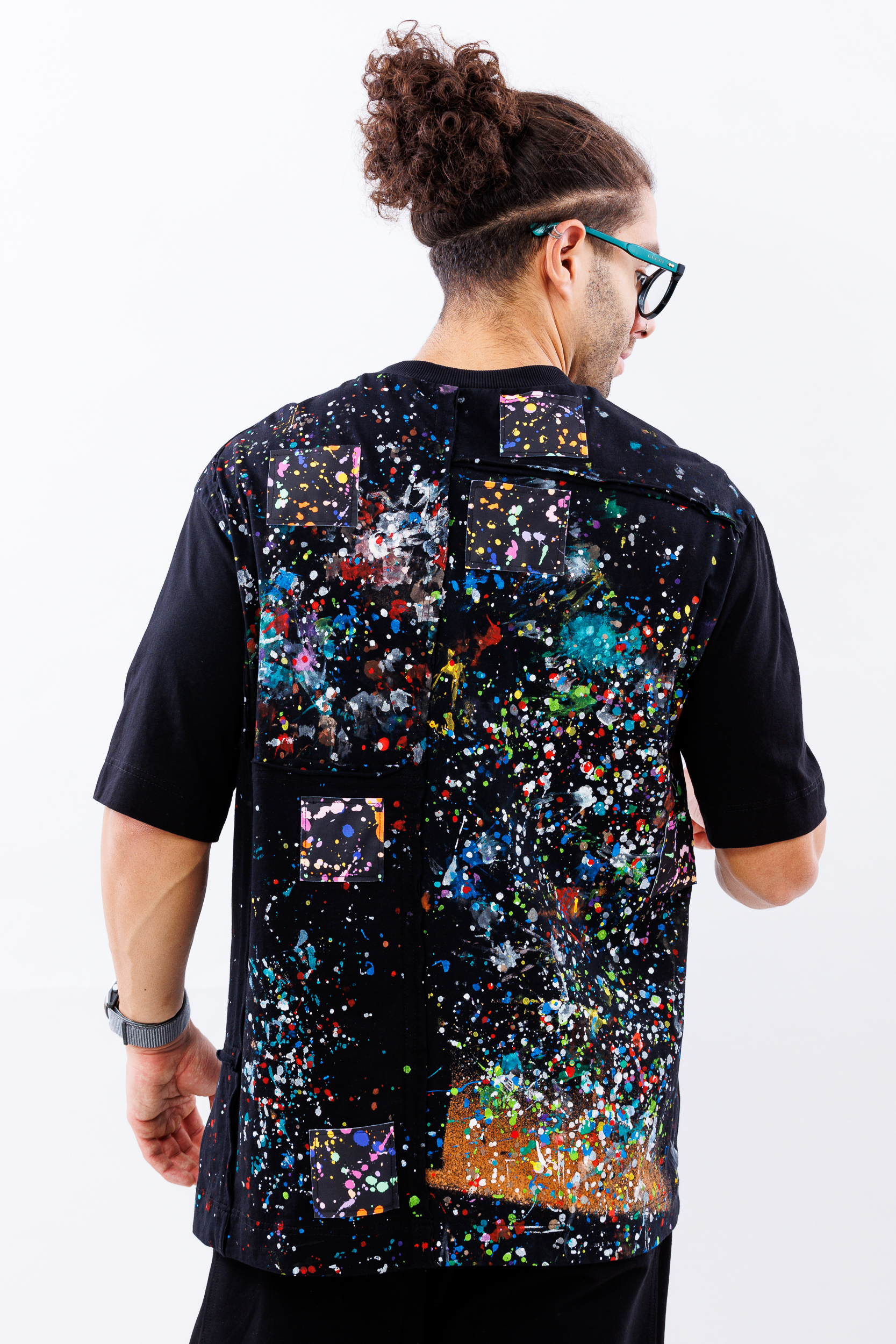 Tricou negru oversize chaos canvas