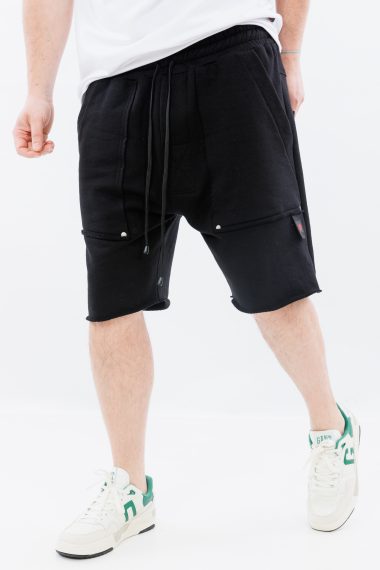 Pantaloni scurti din fas lejeri cu snur