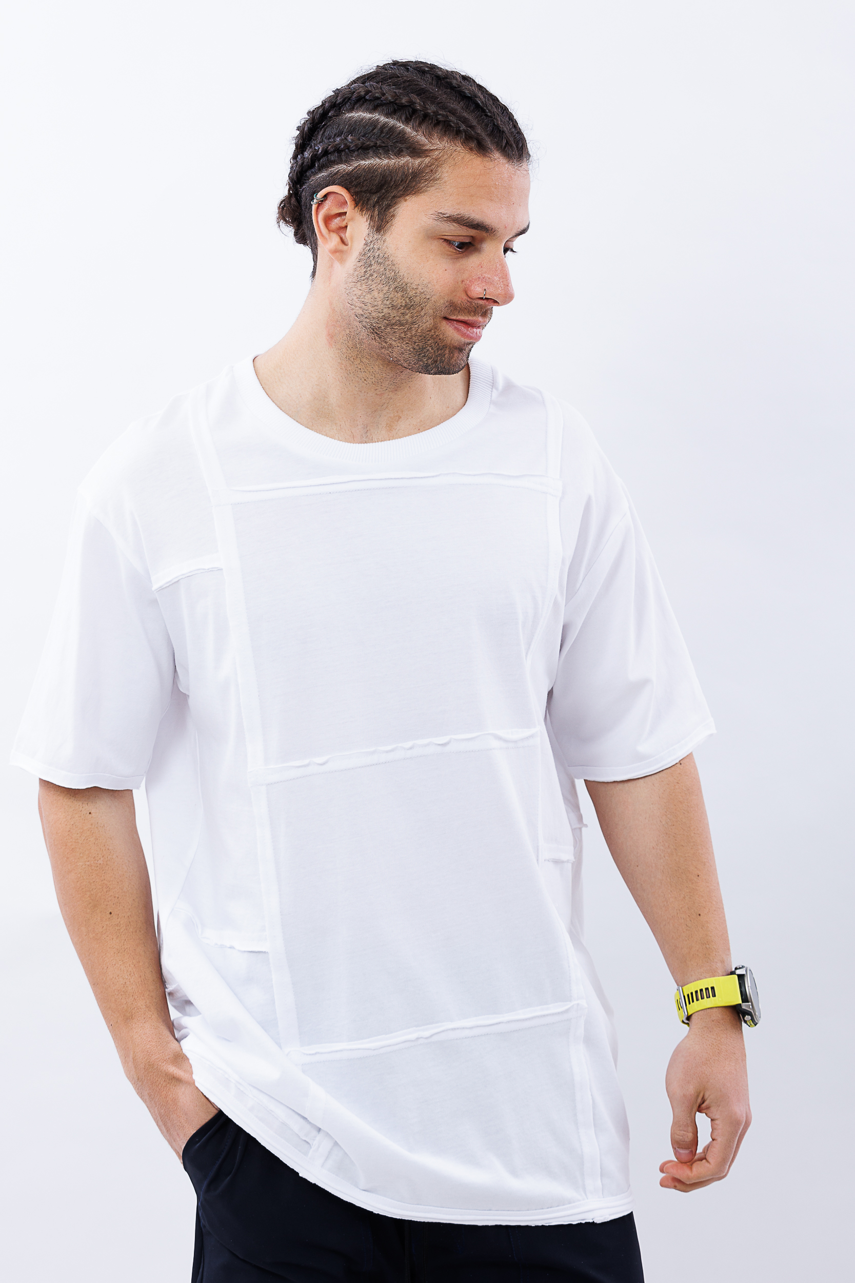 Tricou alb oversize clean cut