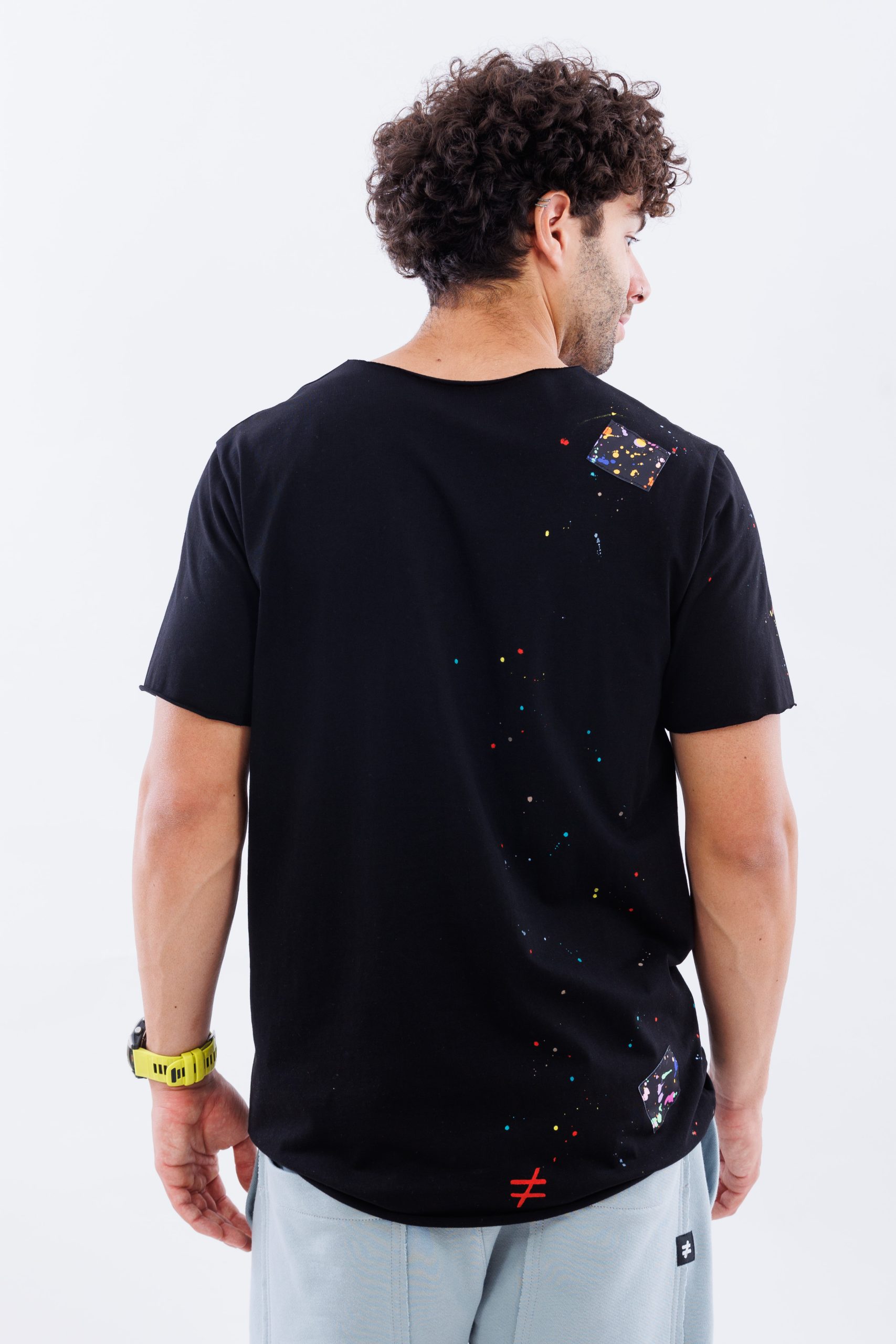 Tricou negru din bumbac Drop & Stitch Tricou negru din bumbac Drop & Stitch