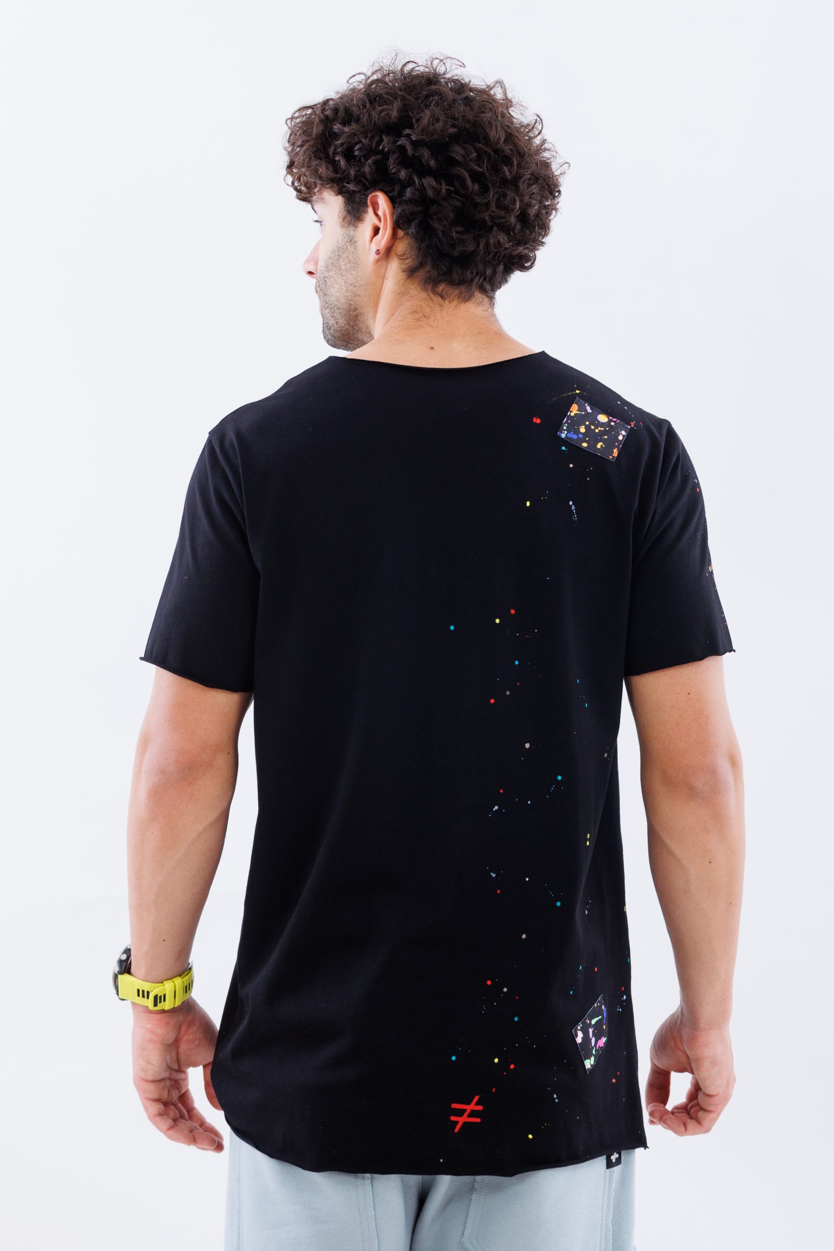 Tricou negru din bumbac Drop & Stitch Tricou negru din bumbac Drop & Stitch