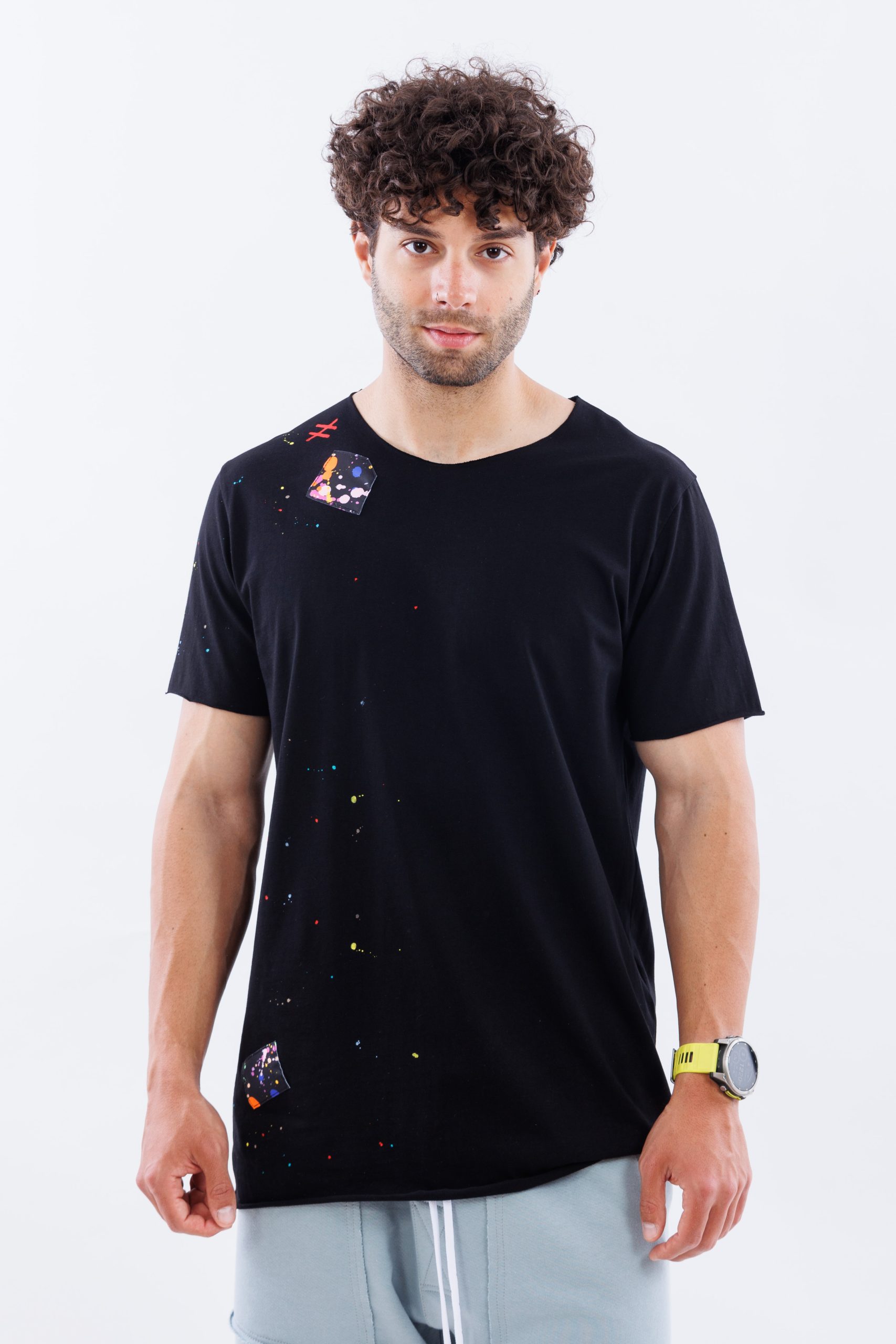 Tricou negru din bumbac Drop & Stitch Tricou negru din bumbac Drop & Stitch