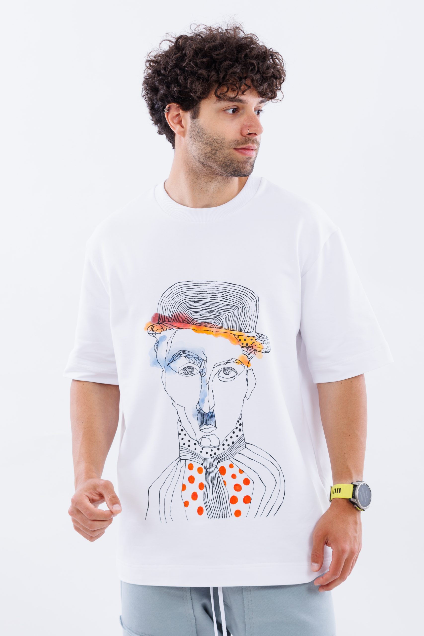 Tricou alb oversize INK & MUSTACHE Tricou alb oversize INK & MUSTACHE