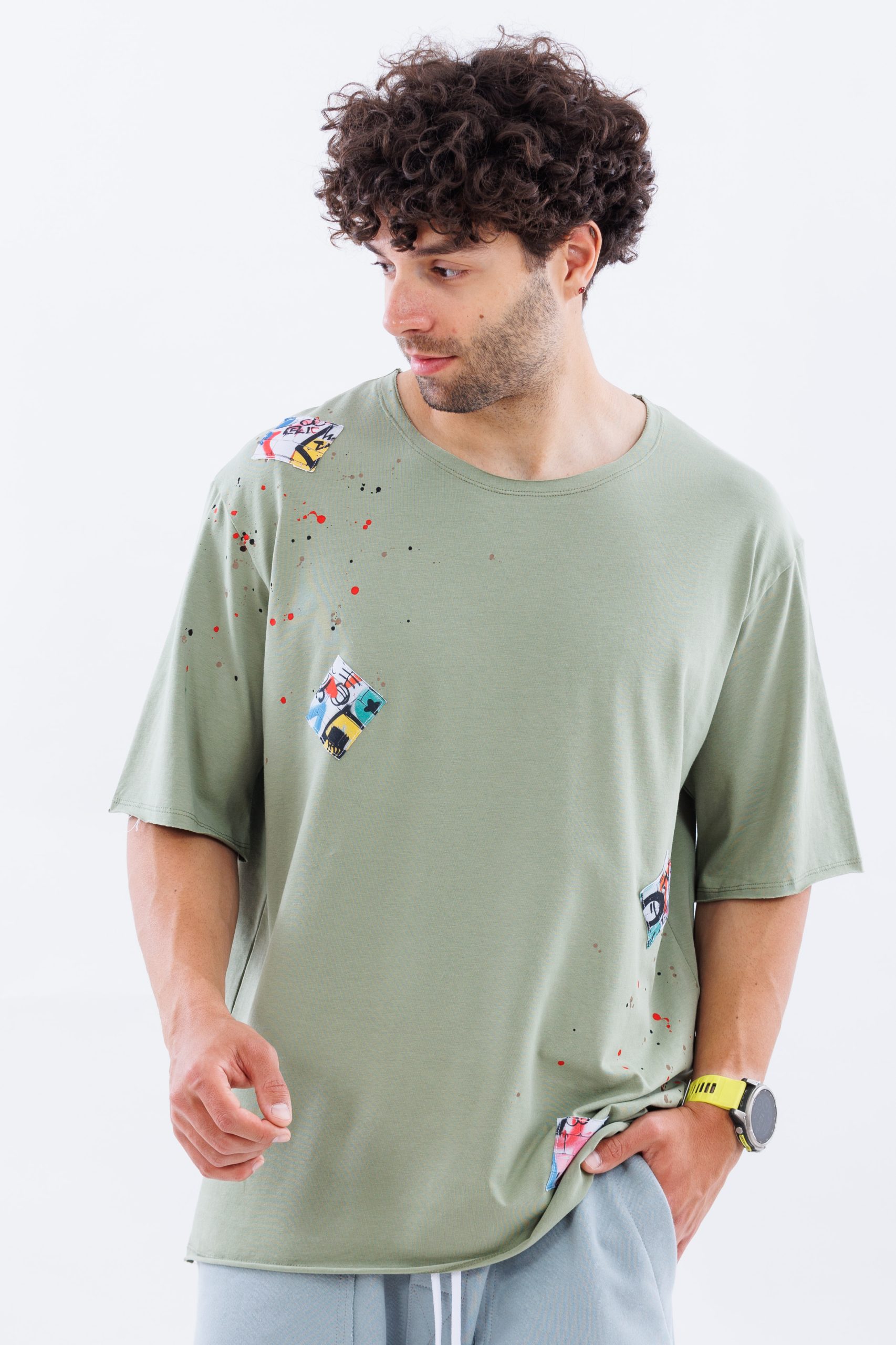 Tricou lejer din bumbac Color Clash Tricou lejer din bumbac Color Clash