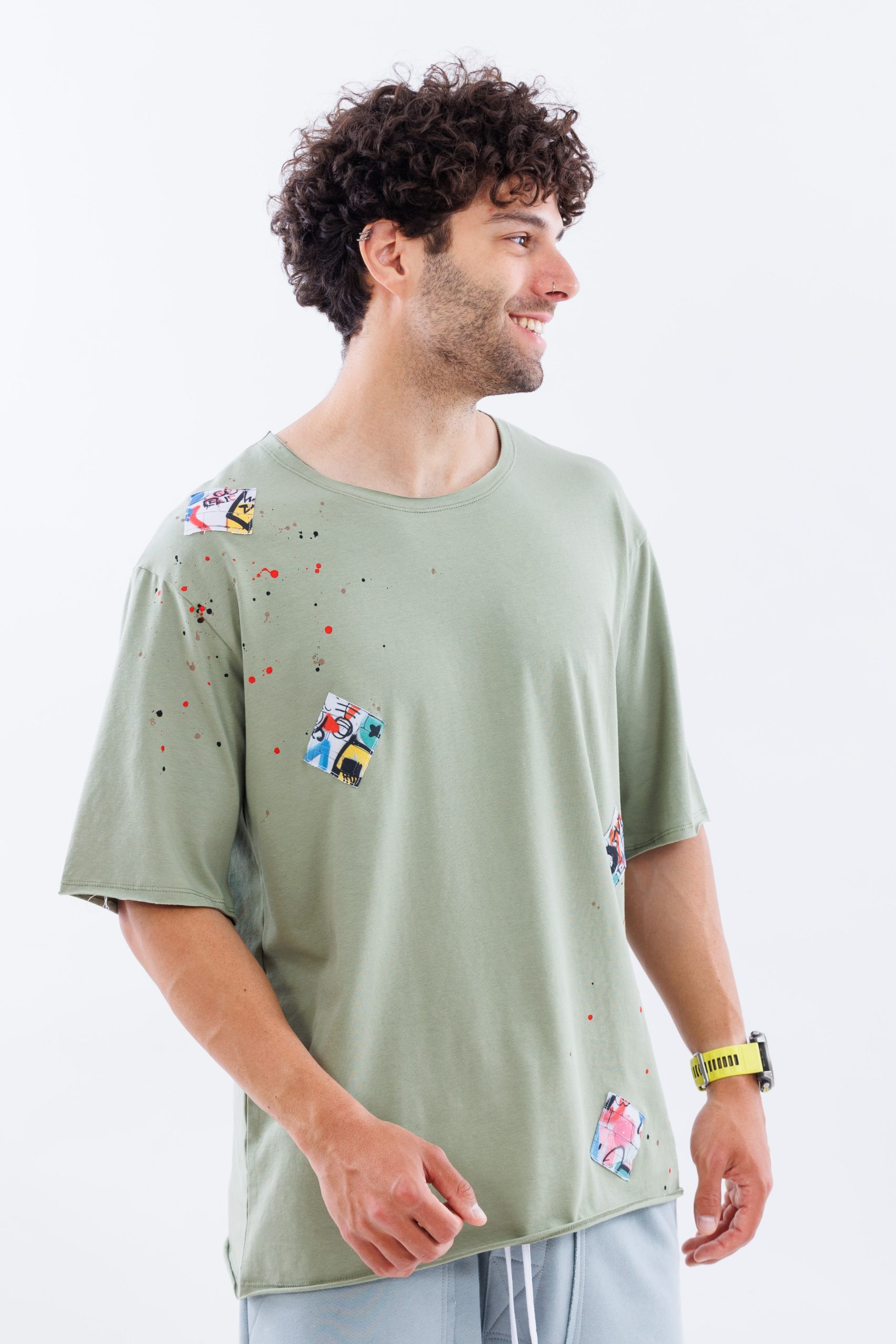 Tricou lejer din bumbac Color Clash Tricou lejer din bumbac Color Clash