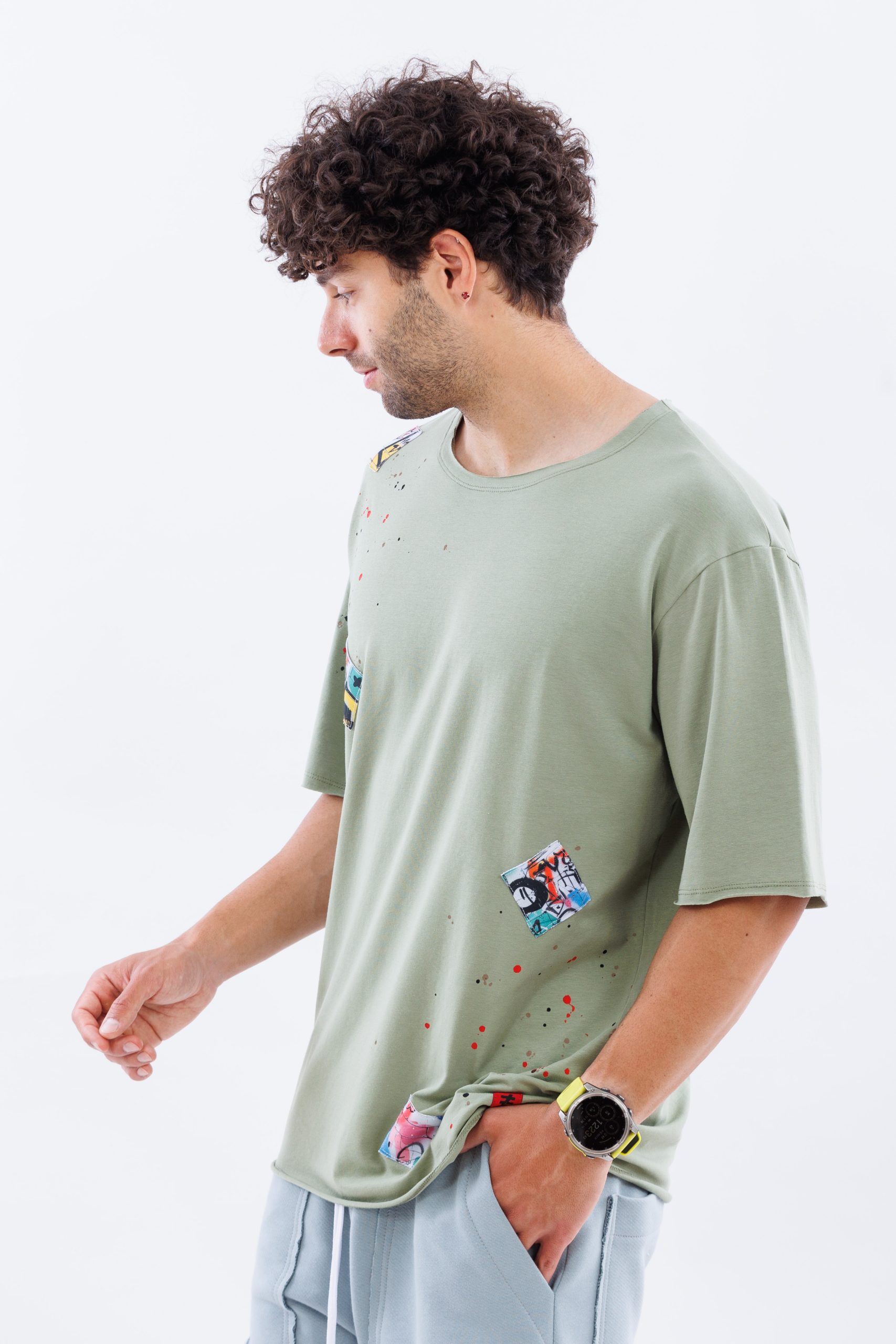 Tricou lejer din bumbac Color Clash Tricou lejer din bumbac Color Clash
