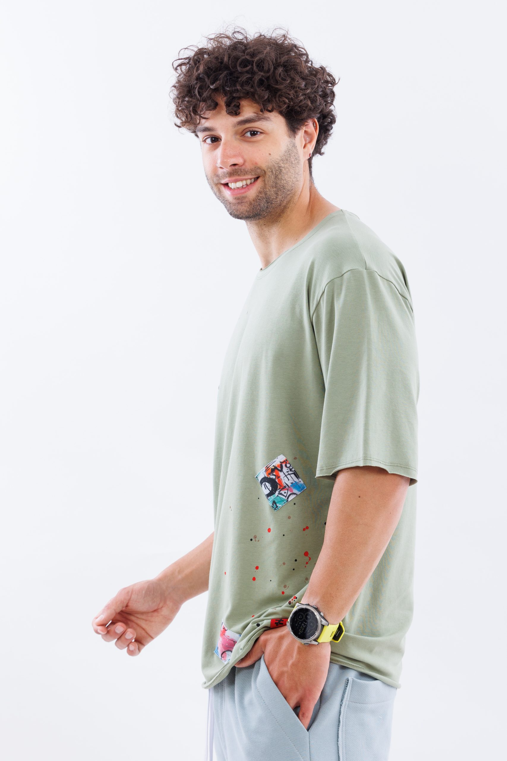 Tricou lejer din bumbac Color Clash Tricou lejer din bumbac Color Clash