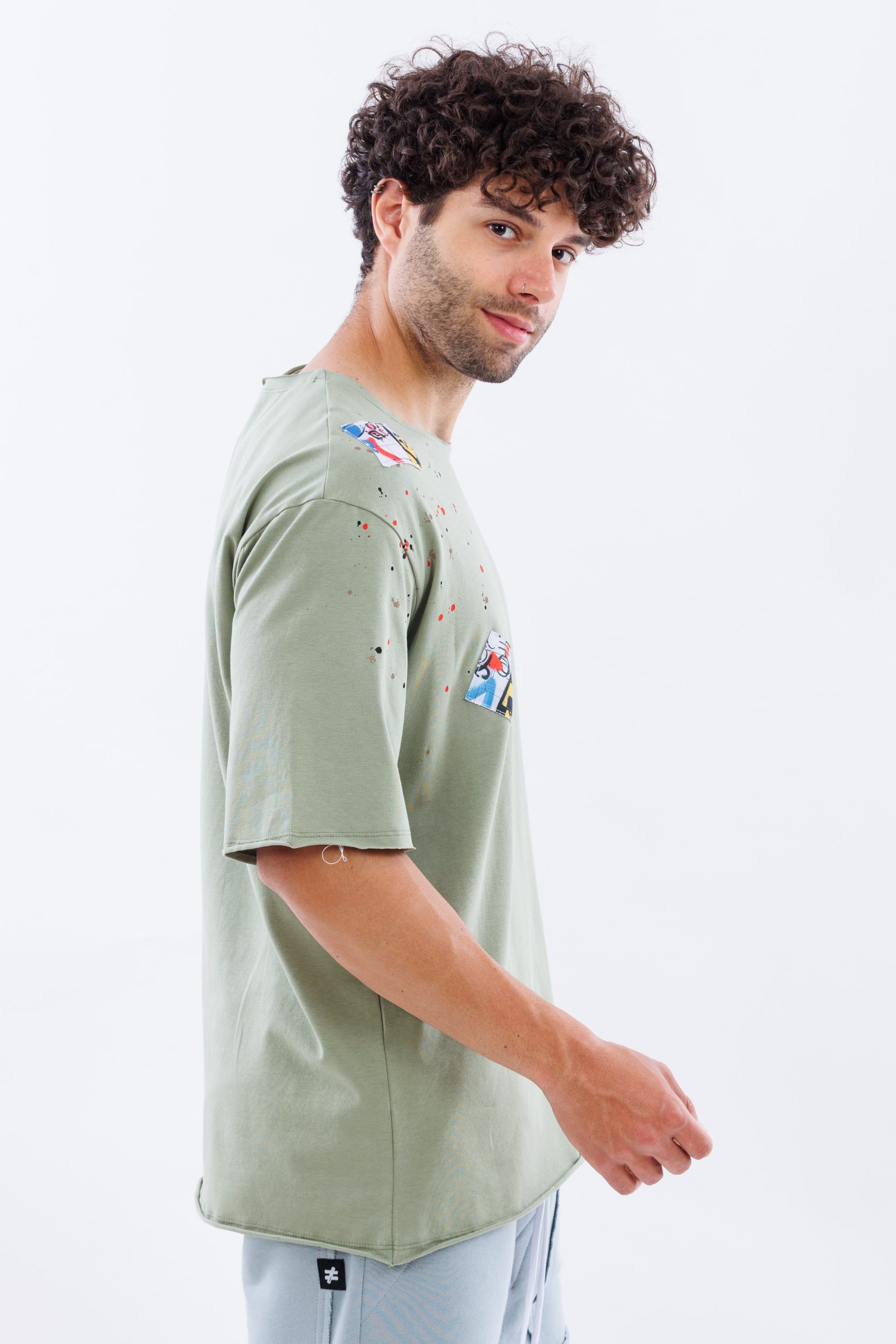 Tricou lejer din bumbac Color Clash Tricou lejer din bumbac Color Clash