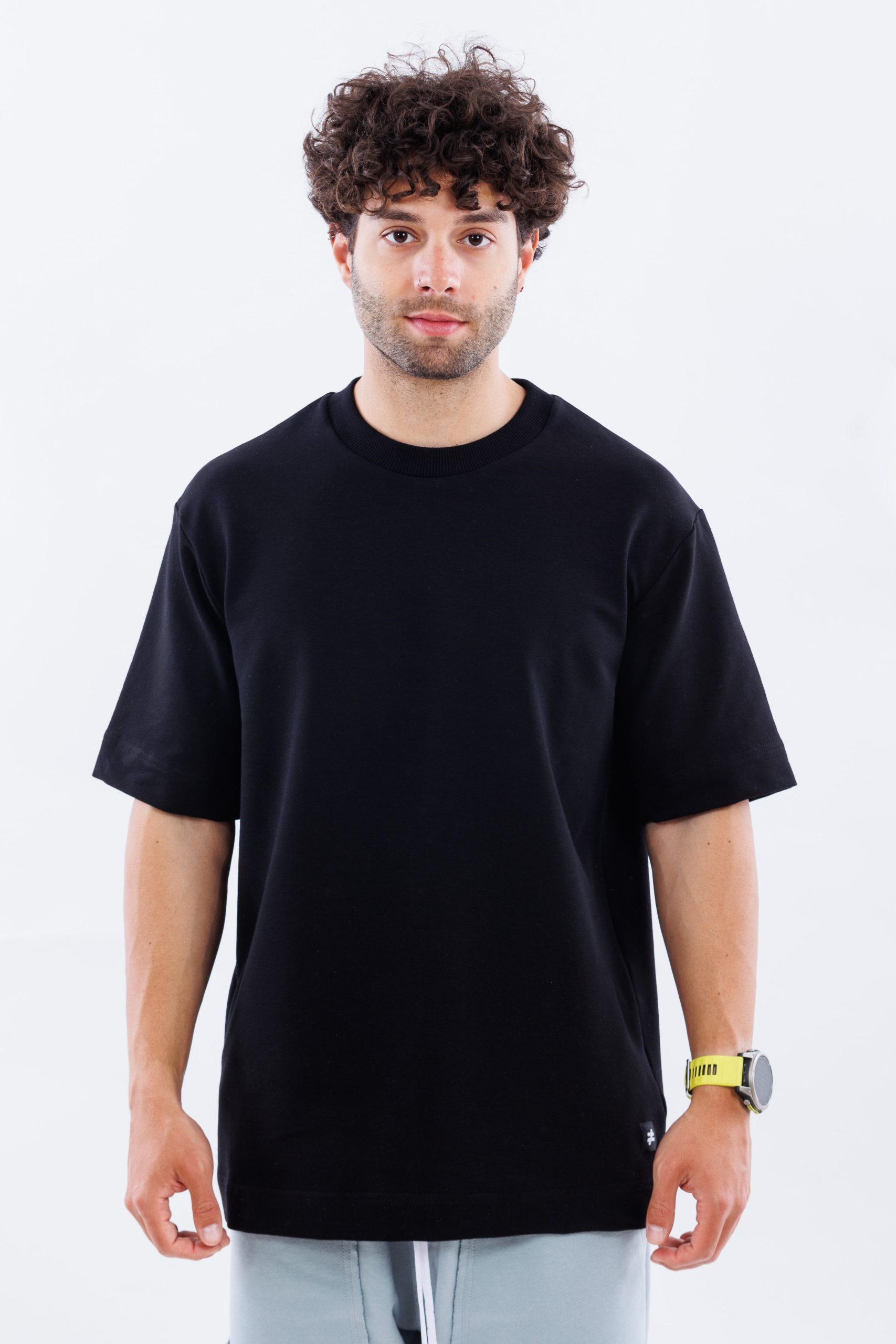 Tricou negru oversize deep core