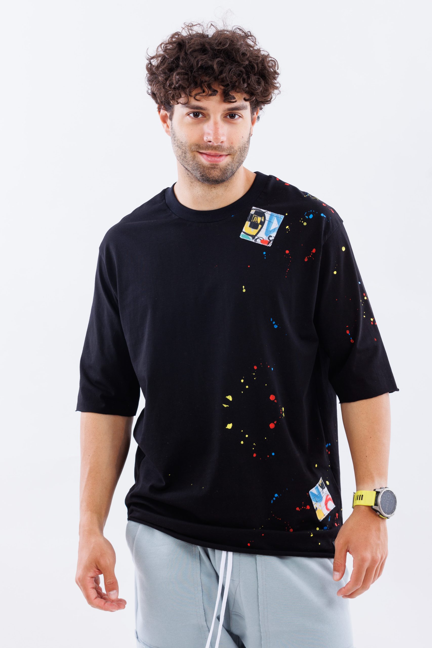 Tricou negru lejer Handcrafted Canvas