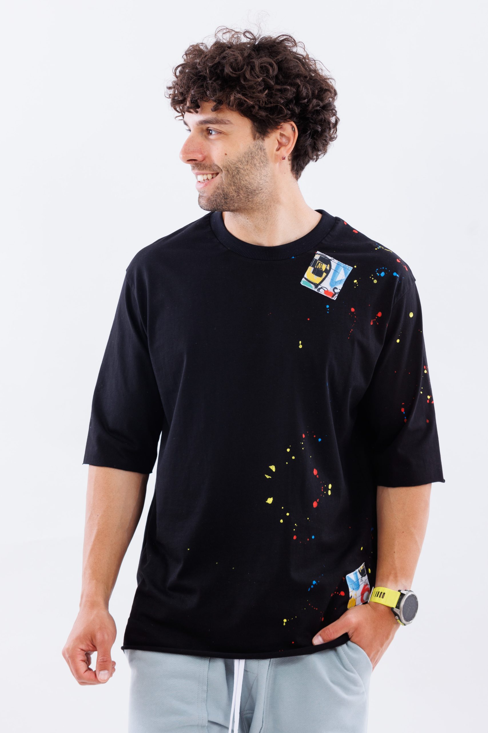 Tricou negru lejer Handcrafted Canvas Tricou negru lejer Handcrafted Canvas