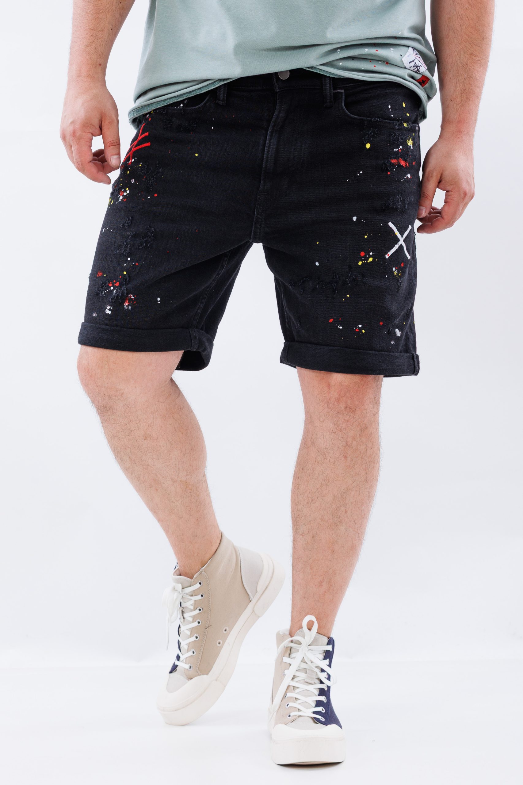 Blugi scurti negri urban stroke