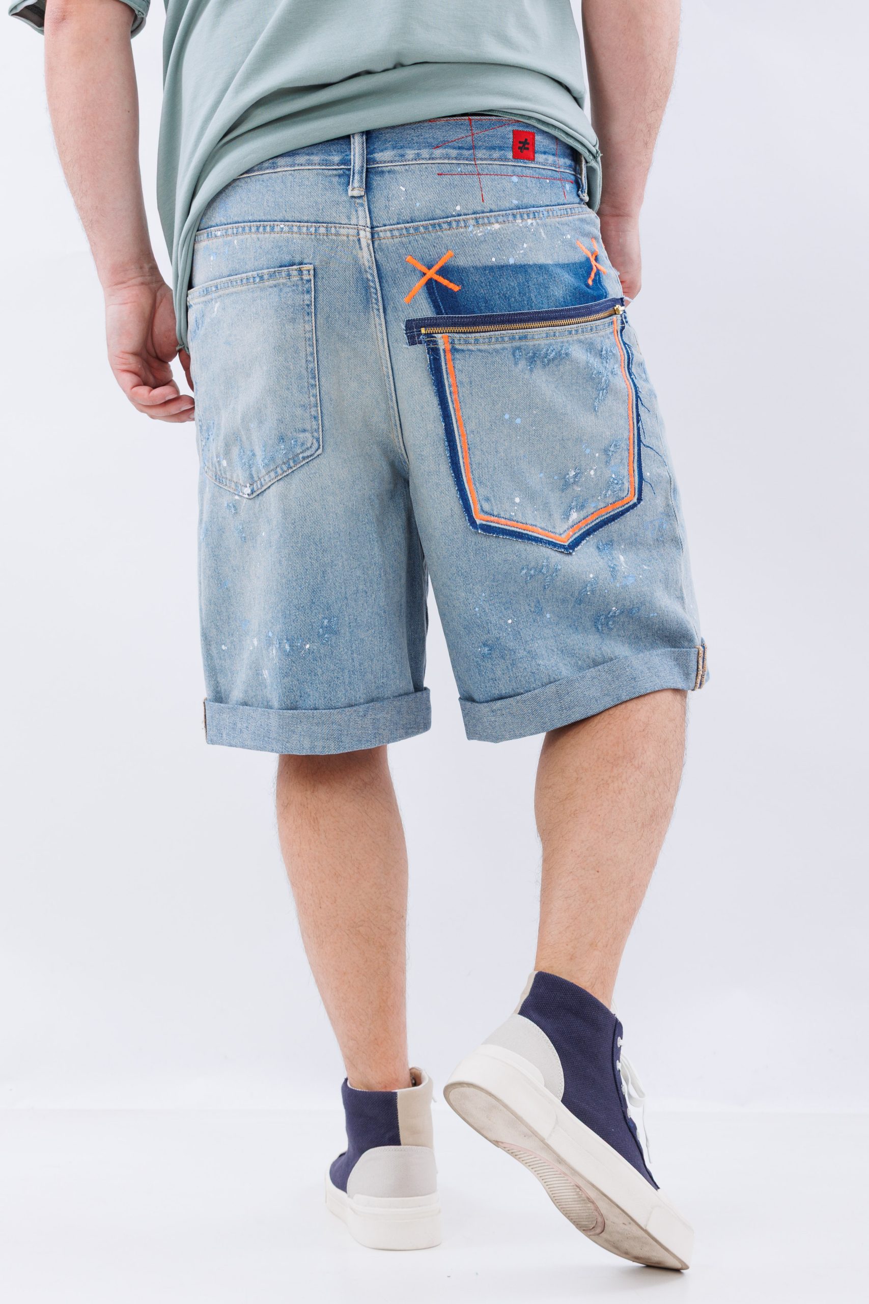 Blugi scurti washed baggy blueprint Blugi scurti washed baggy blueprint