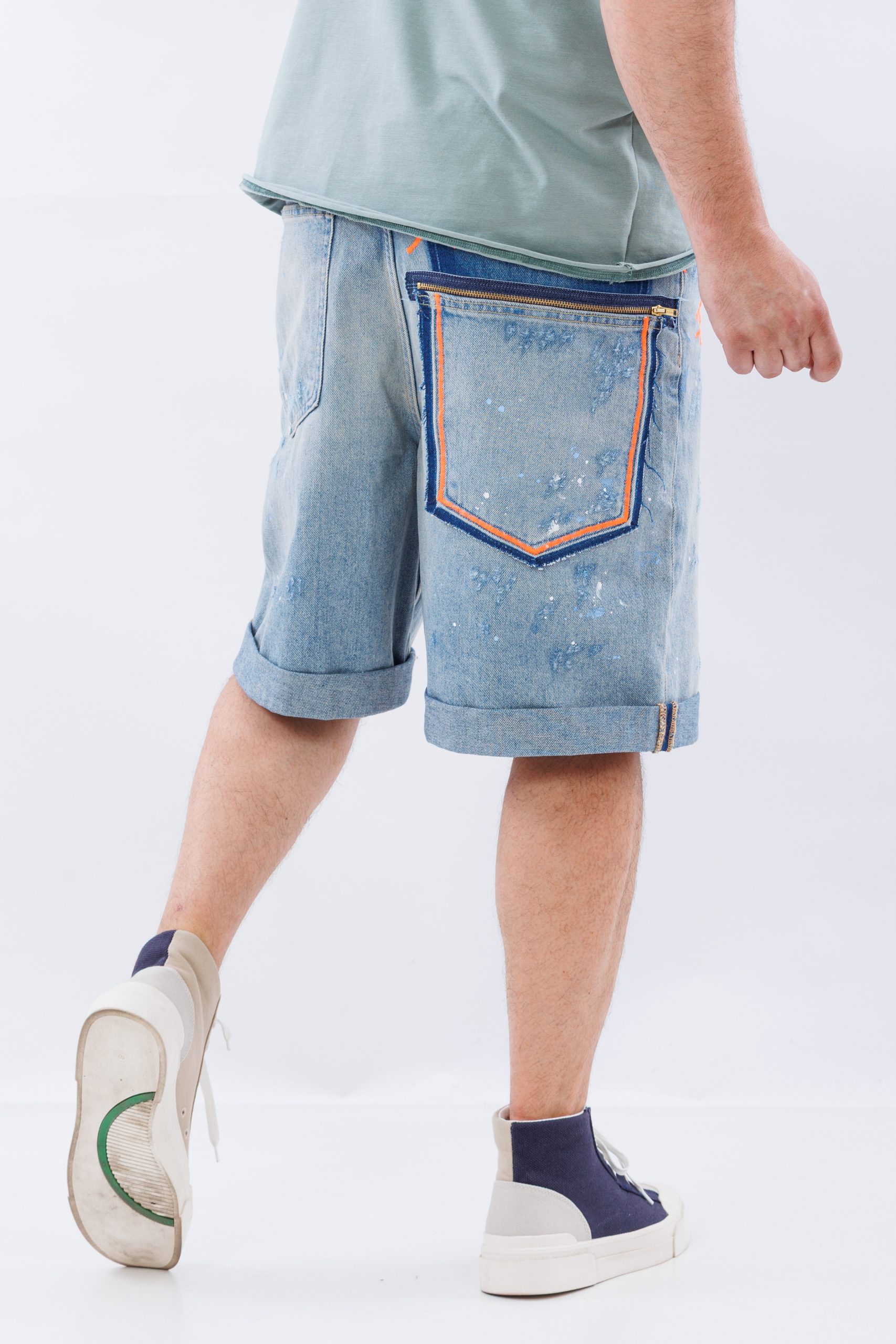 Blugi scurti washed baggy blueprint Blugi scurti washed baggy blueprint