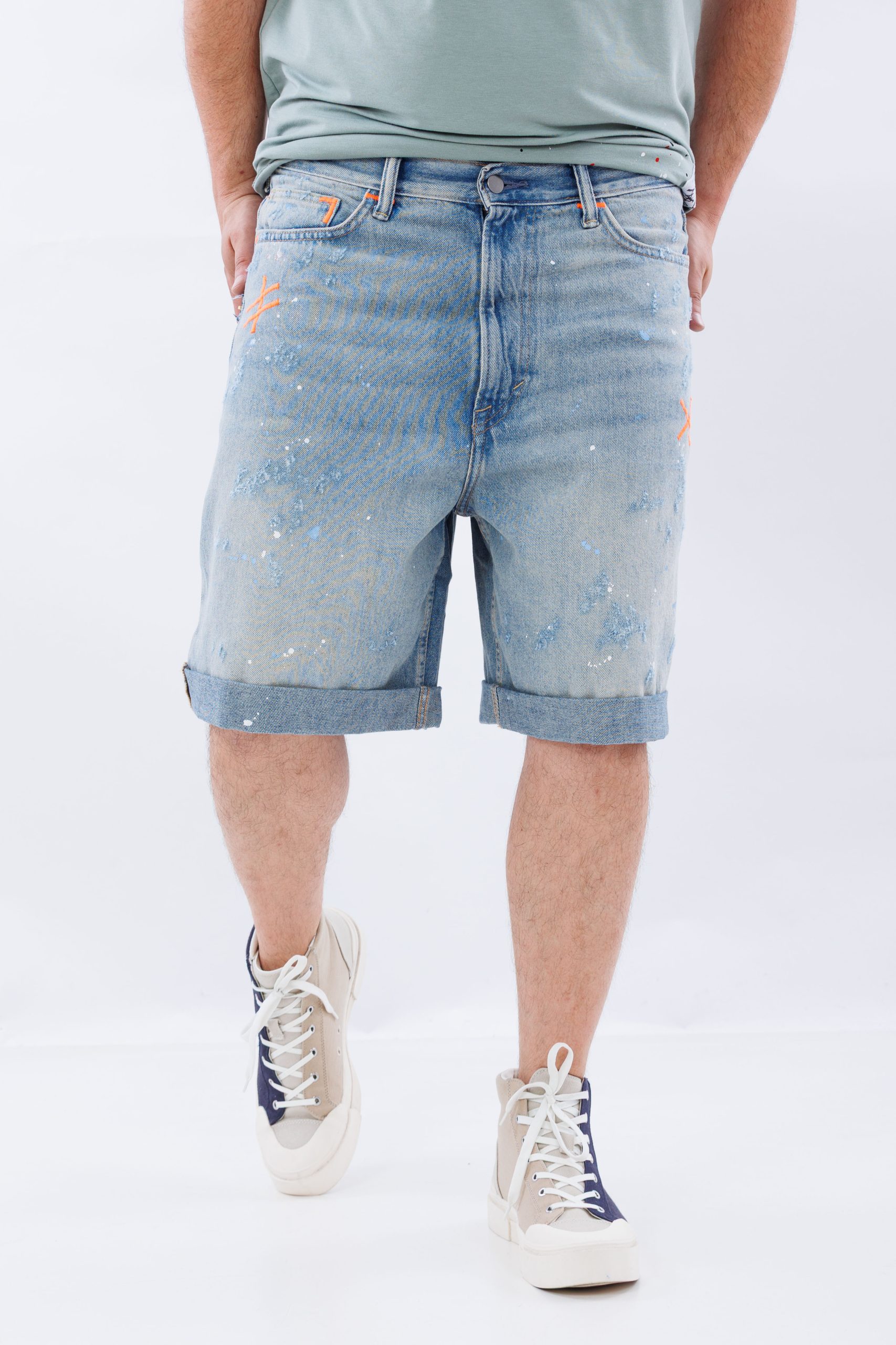 Blugi scurti washed baggy blueprint Blugi scurti washed baggy blueprint