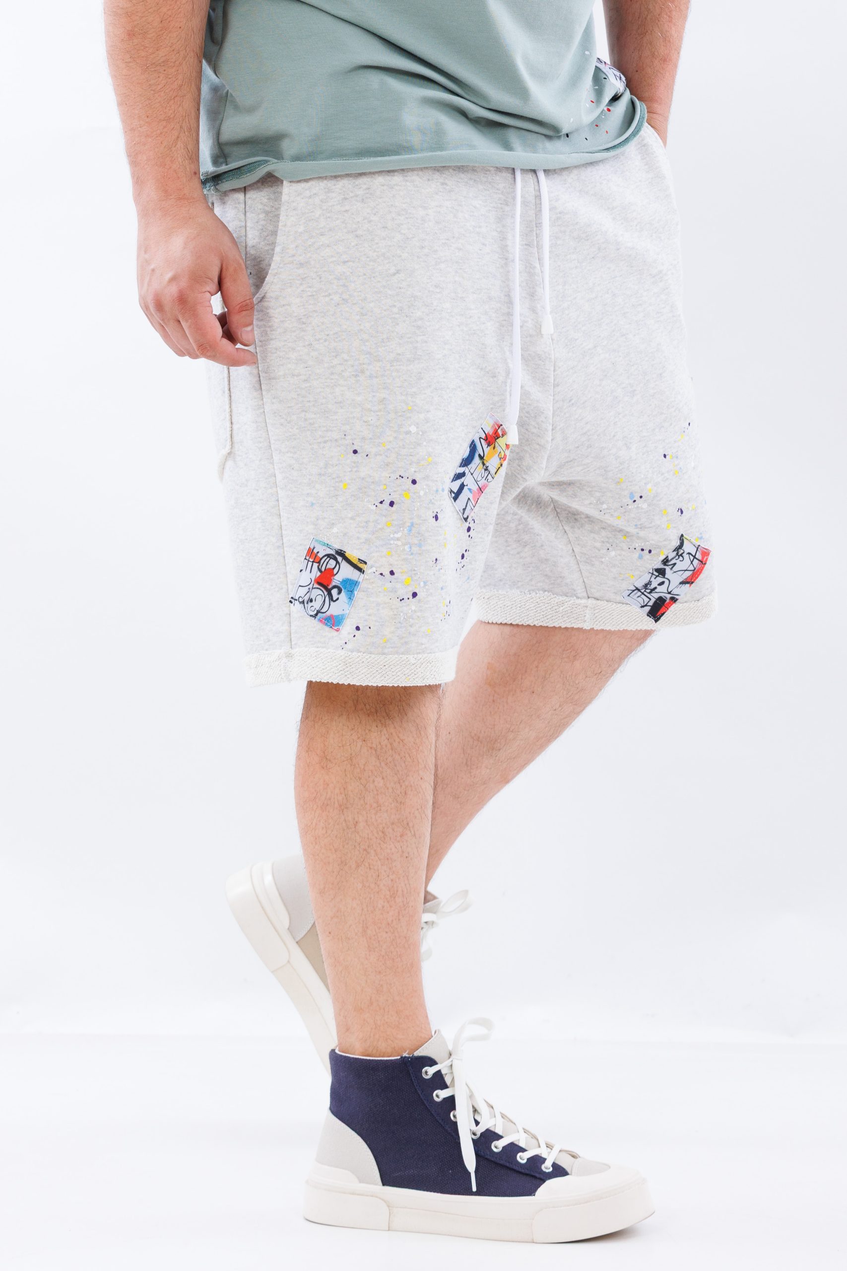 Pantaloni scurti Grey Spray Patch Pantaloni scurti Grey Spray Patch