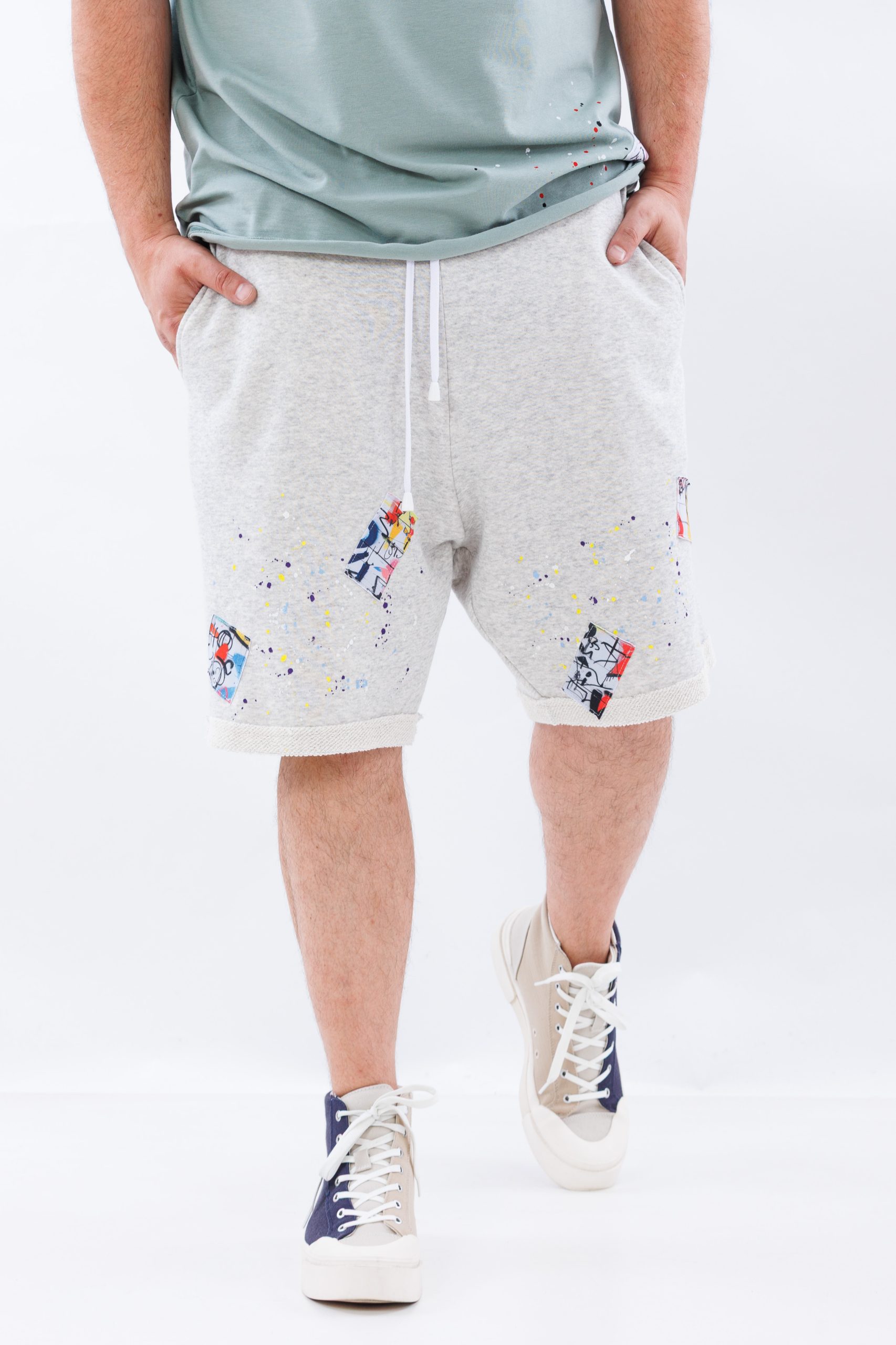 Pantaloni scurti Grey Spray Patch Pantaloni scurti Grey Spray Patch