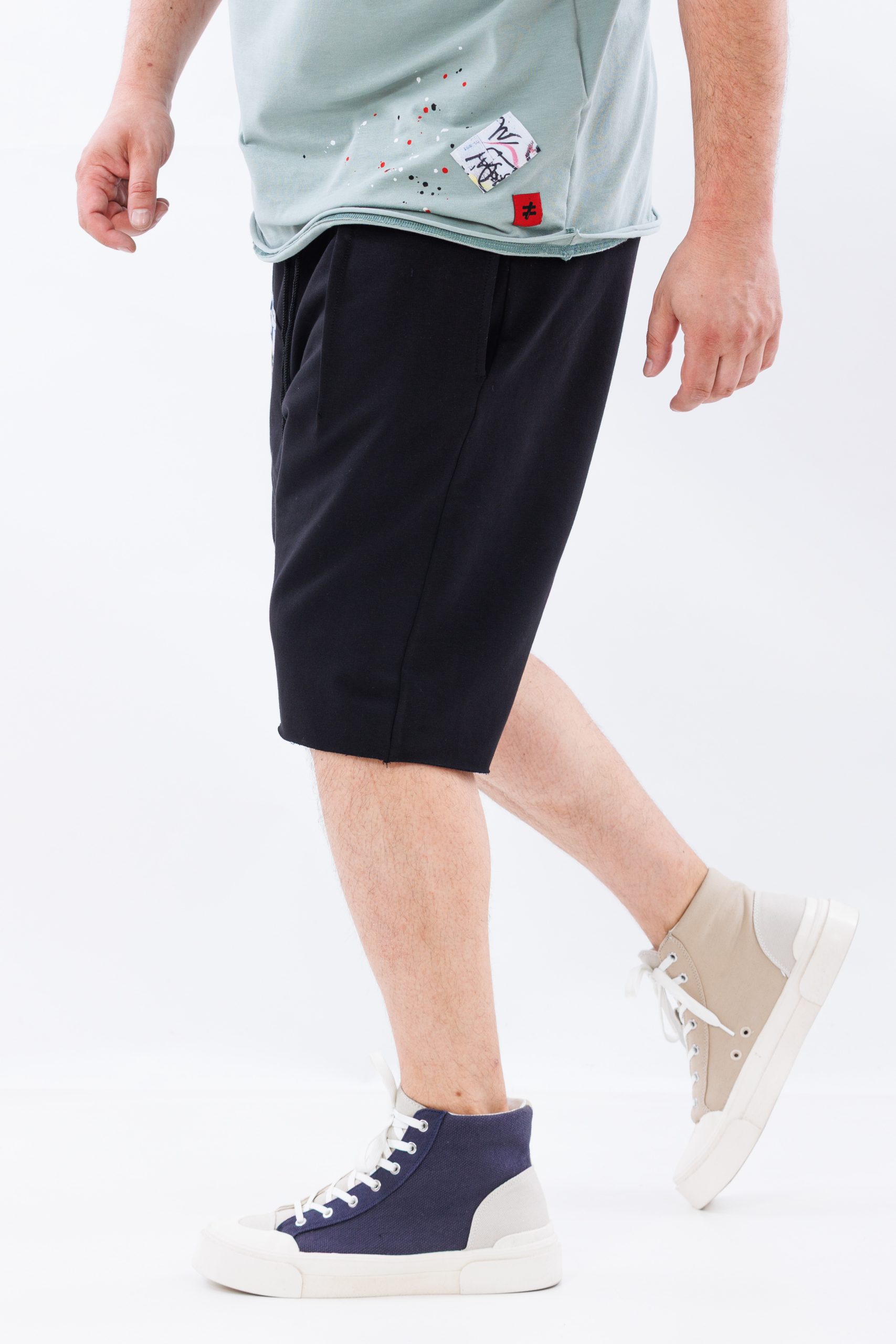 Pantaloni scurti din bumbac Brushstroke Black Pantaloni scurti din bumbac Brushstroke Black