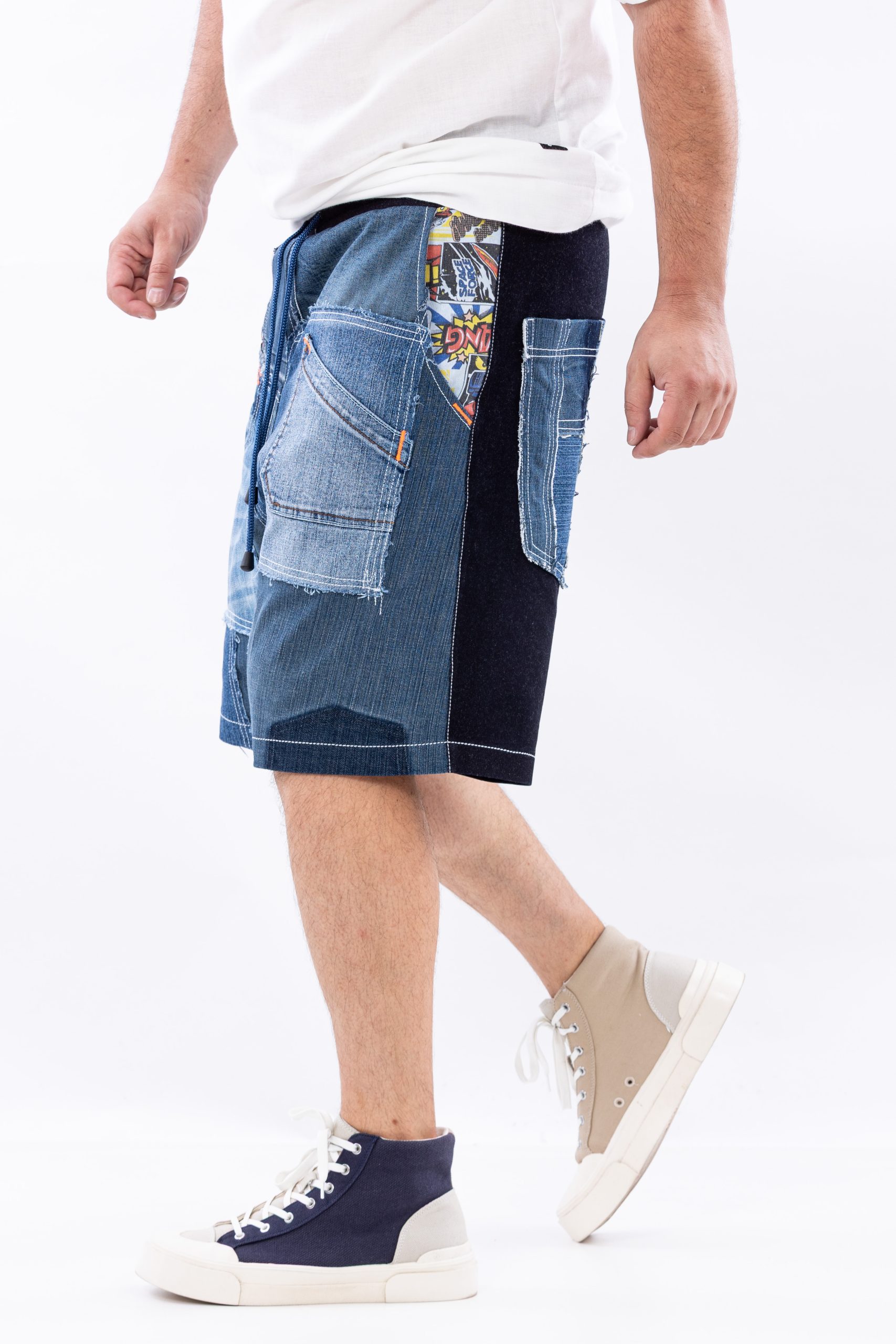 Blugi scurti din denim dual drip Blugi scurti din denim dual drip