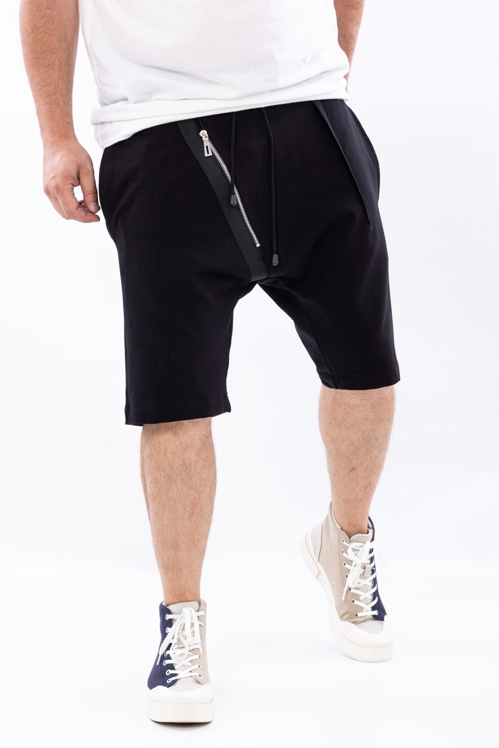 Pantaloni scurti din bumbac offcut black Pantaloni scurti din bumbac offcut black
