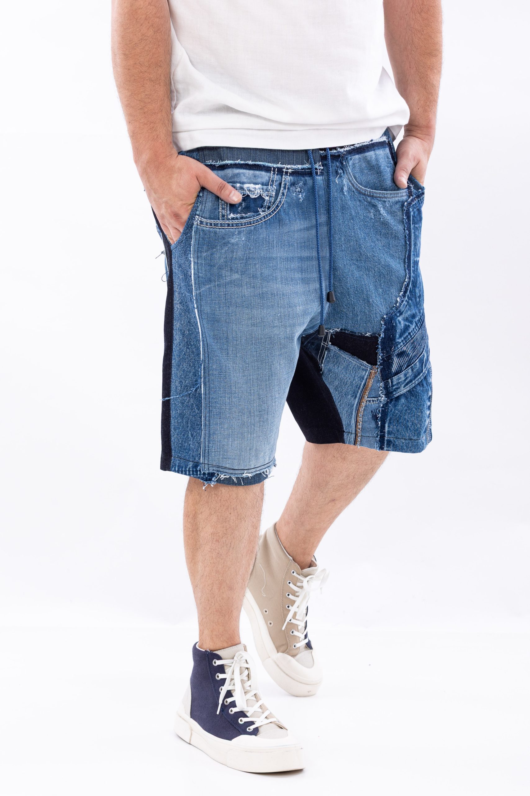 Blugi scurti denim rift