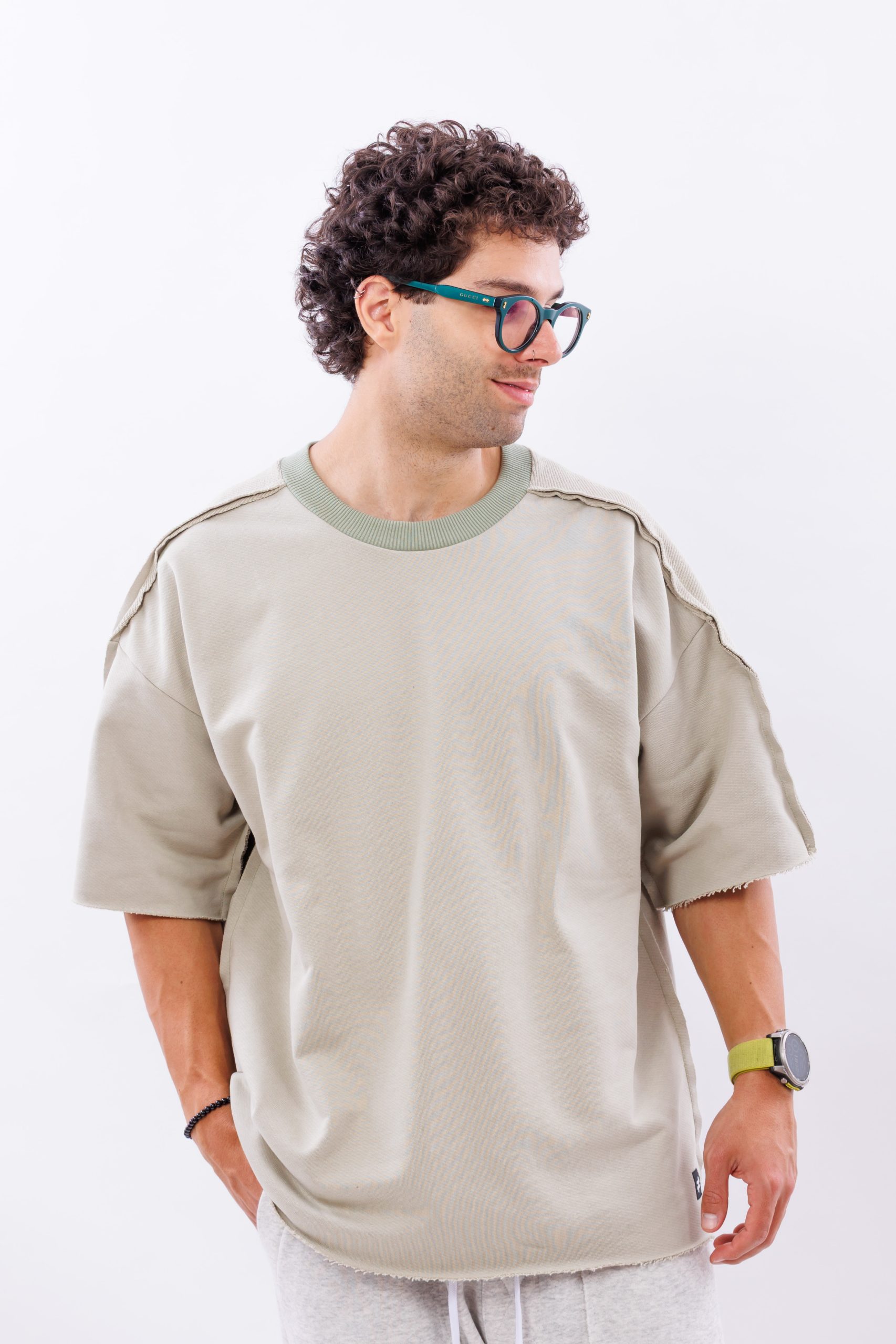 Tricou din bumbac sage drop cut Tricou din bumbac sage drop cut