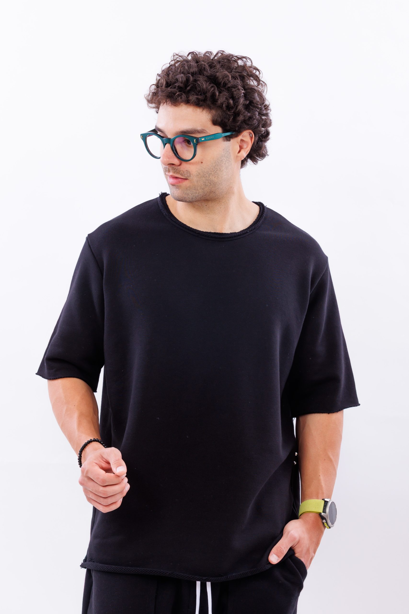 Tricou din bumbac side zipp oversize Tricou din bumbac side zipp oversize