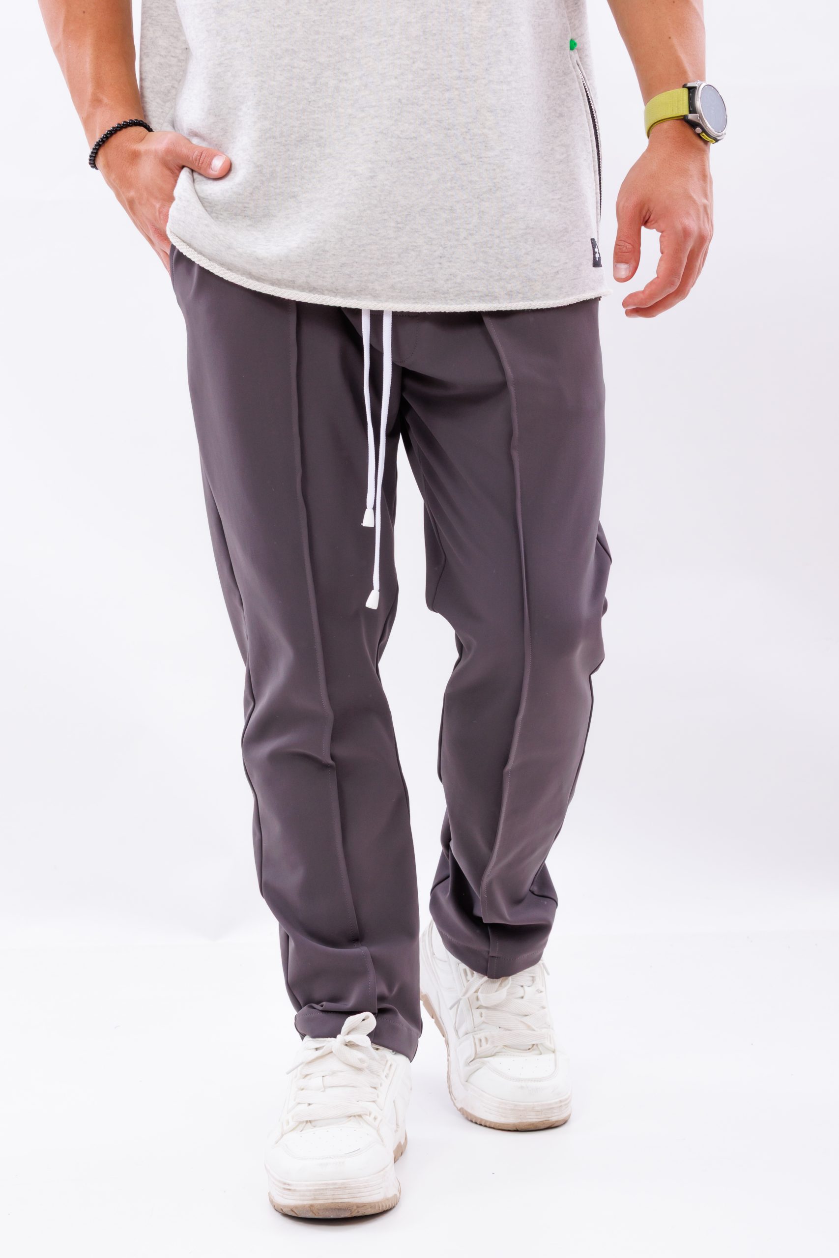 Pantaloni lungi gri simple streetwear Pantaloni lungi gri simple streetwear