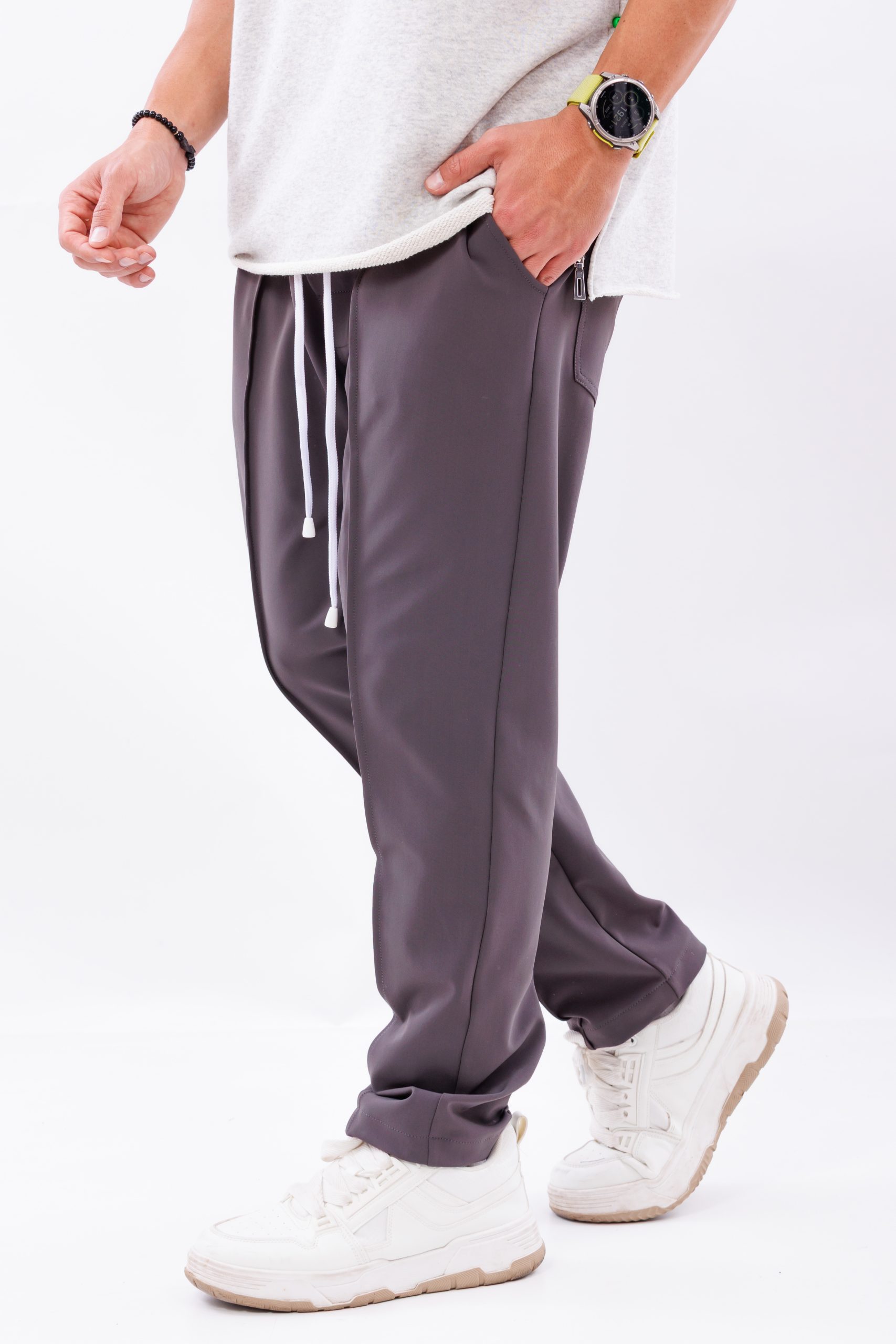 Pantaloni lungi gri simple streetwear Pantaloni lungi gri simple streetwear