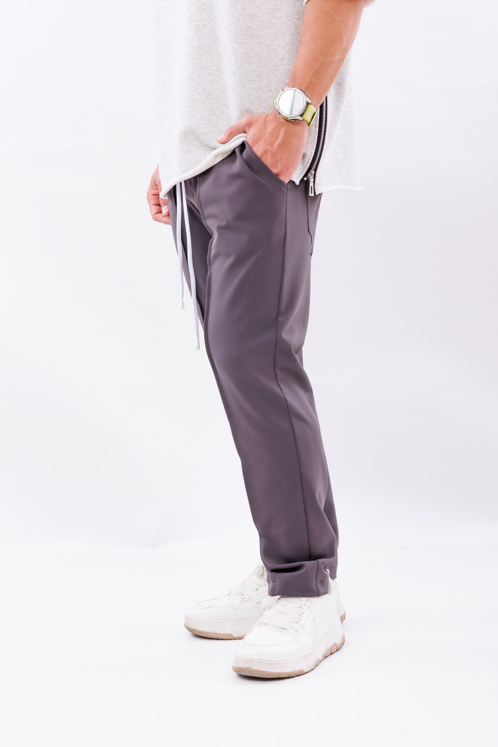 Pantaloni lungi gri simple streetwear Pantaloni lungi gri simple streetwear