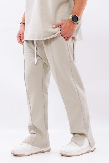 Pantaloni lungi gri simple streetwear