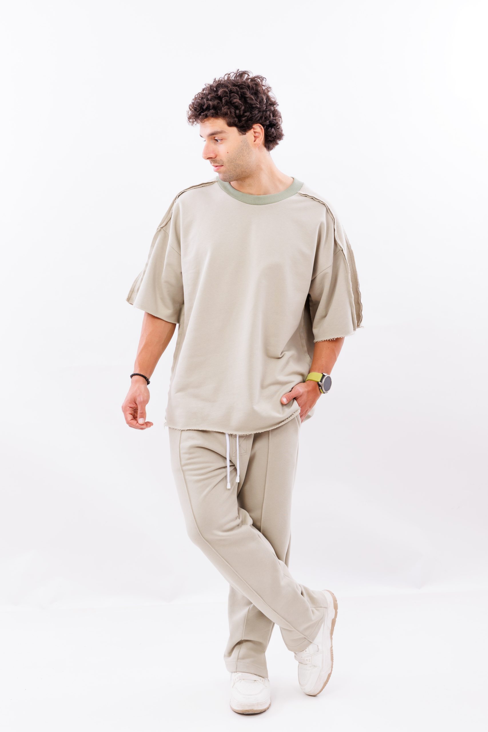 Tricou din bumbac sage drop cut Tricou din bumbac sage drop cut