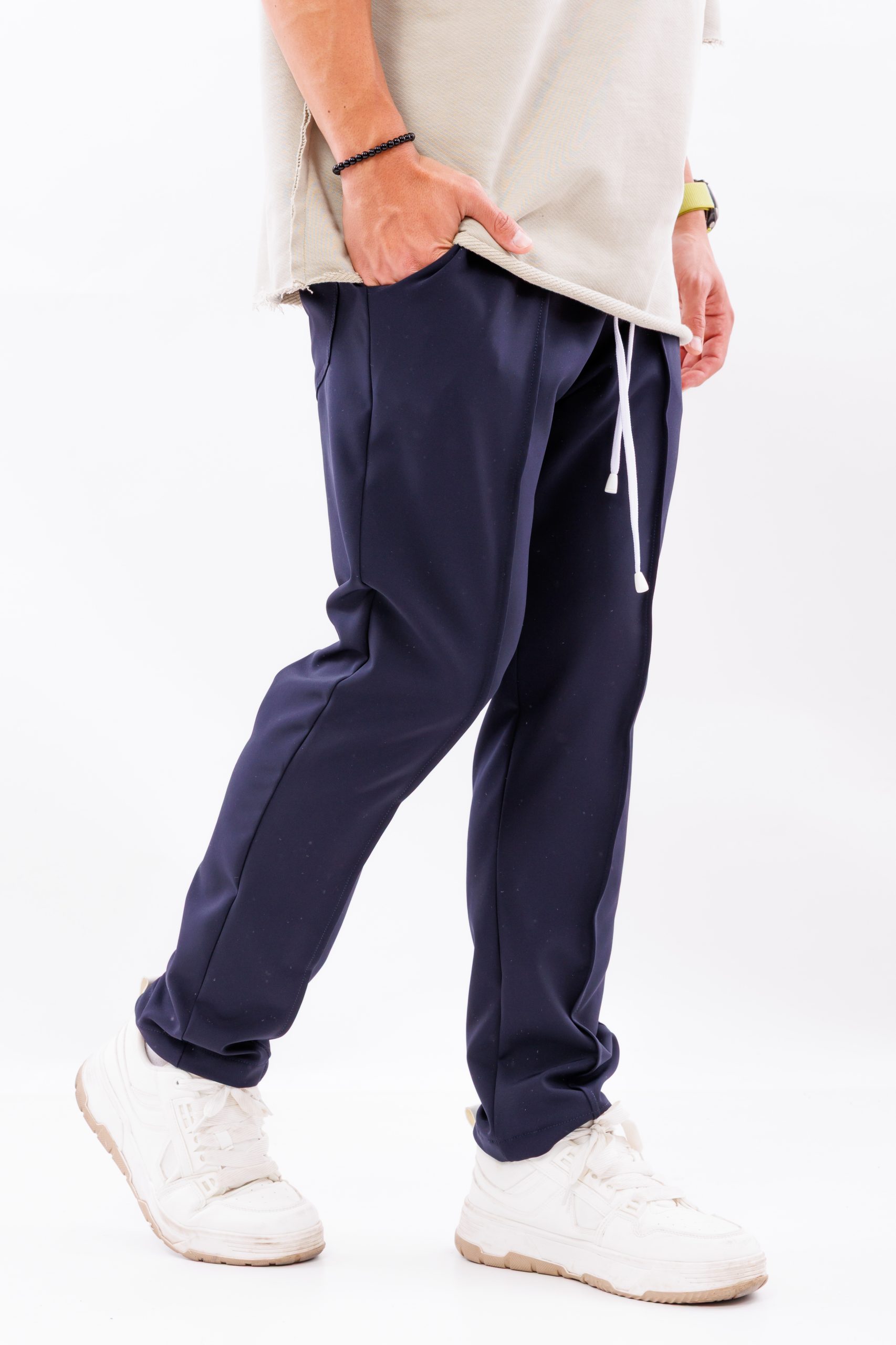 Pantaloni lungi bleumarin relaxed streetwear Pantaloni lungi bleumarin relaxed streetwear