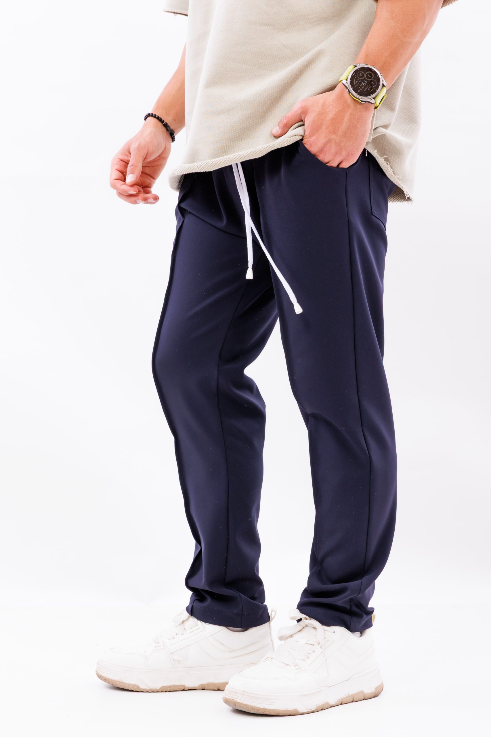 Pantaloni lungi bleumarin relaxed streetwear Pantaloni lungi bleumarin relaxed streetwear