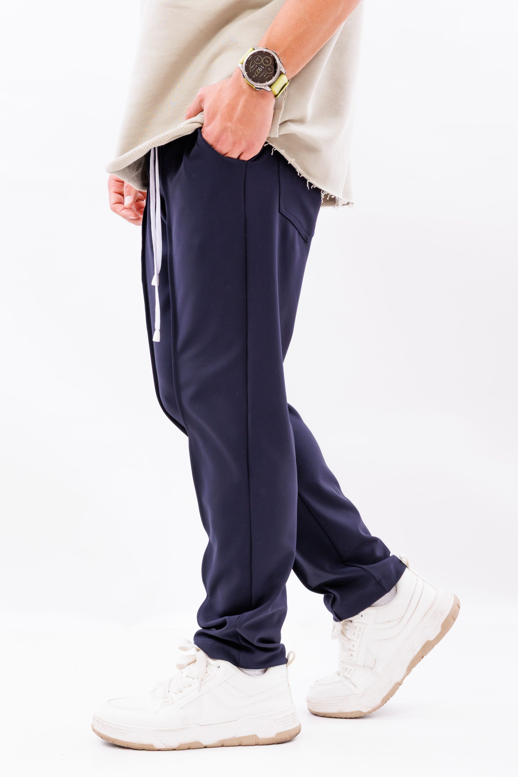 Pantaloni lungi bleumarin relaxed streetwear Pantaloni lungi bleumarin relaxed streetwear