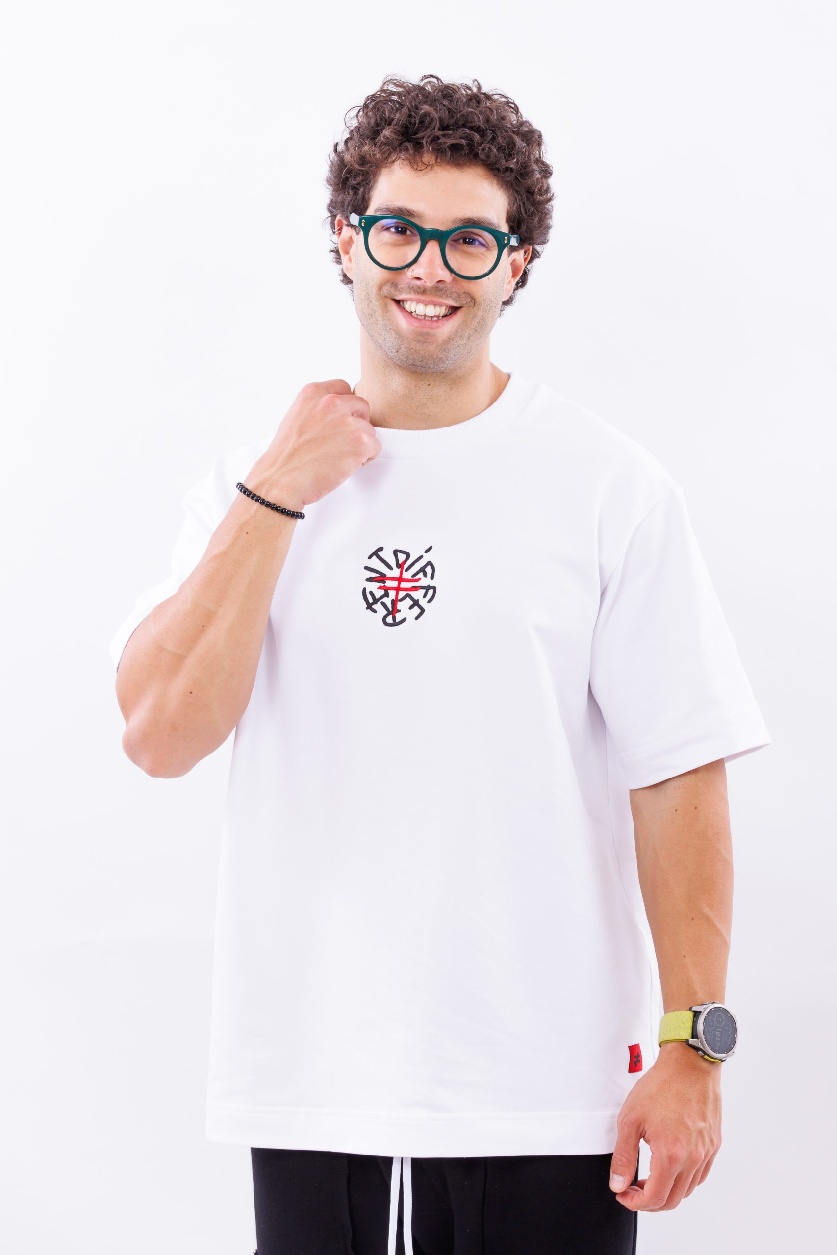 Tricou alb oversize Atelier Embroidered