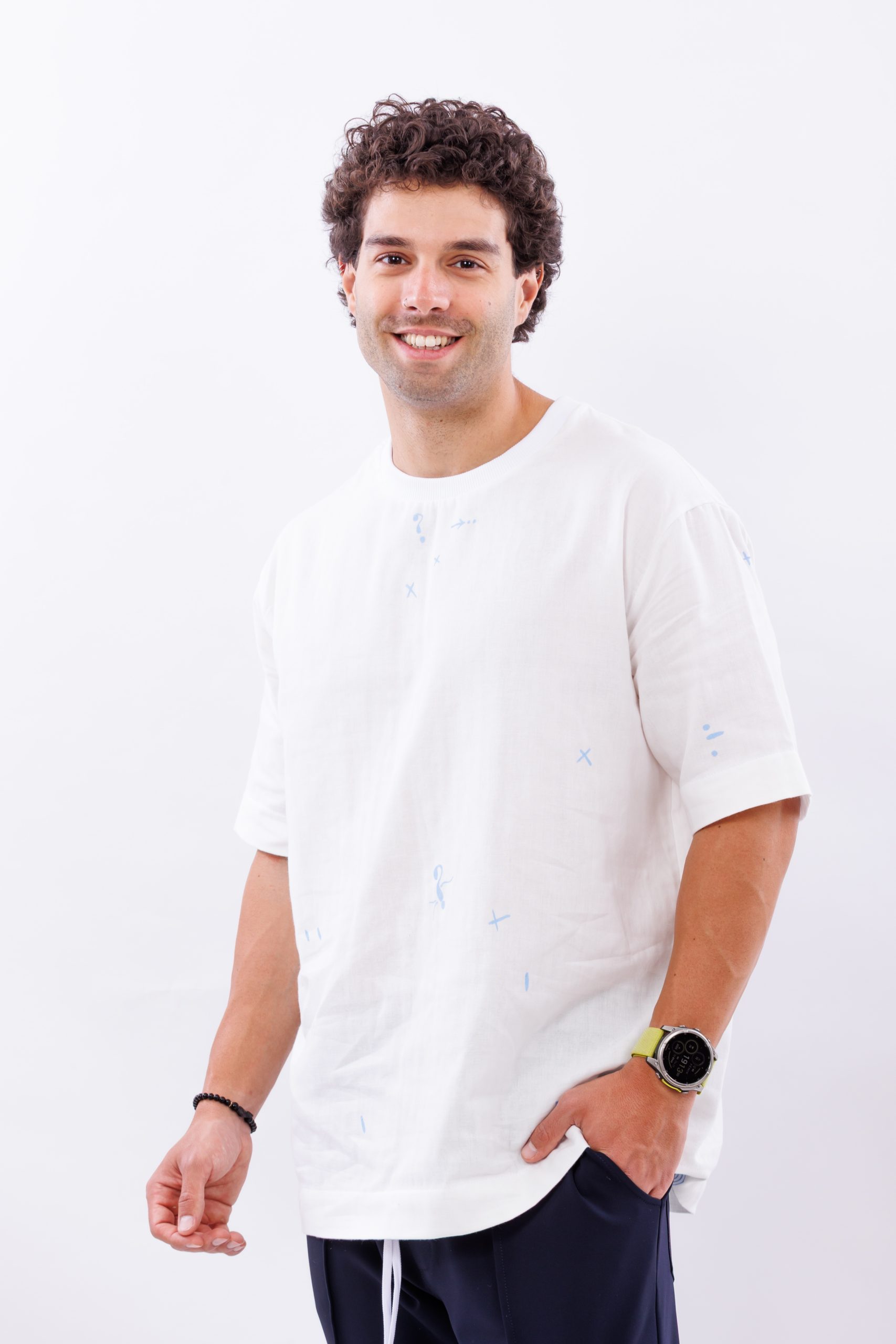 Tricou din bumbac oversize stories in white