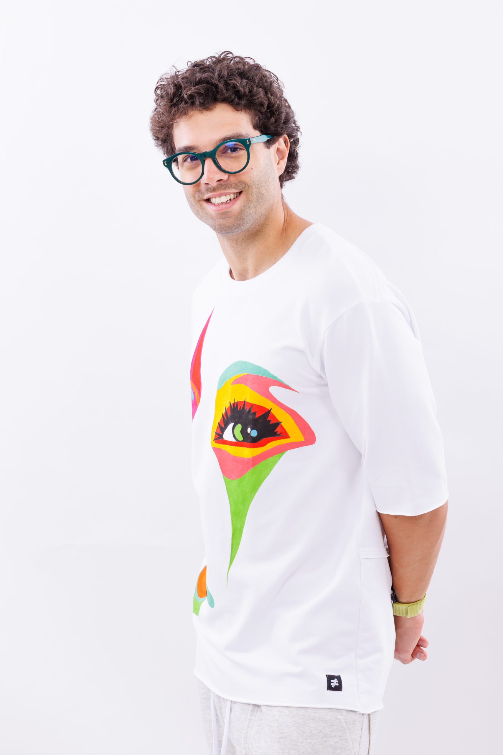 Tricou alb oversize Painted Soul